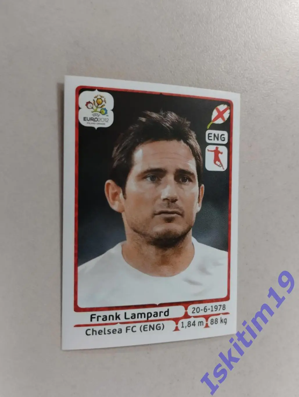 Наклейка PANINI Чемпионат Европы 2012 № 500 Фрэнк Лэмпард Англия