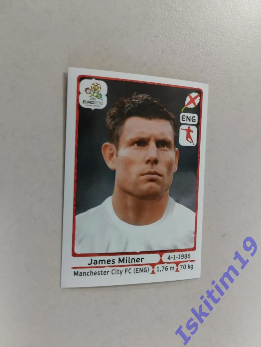 Наклейка PANINI Чемпионат Европы 2012 № 504 Джеймс Милнер Англия