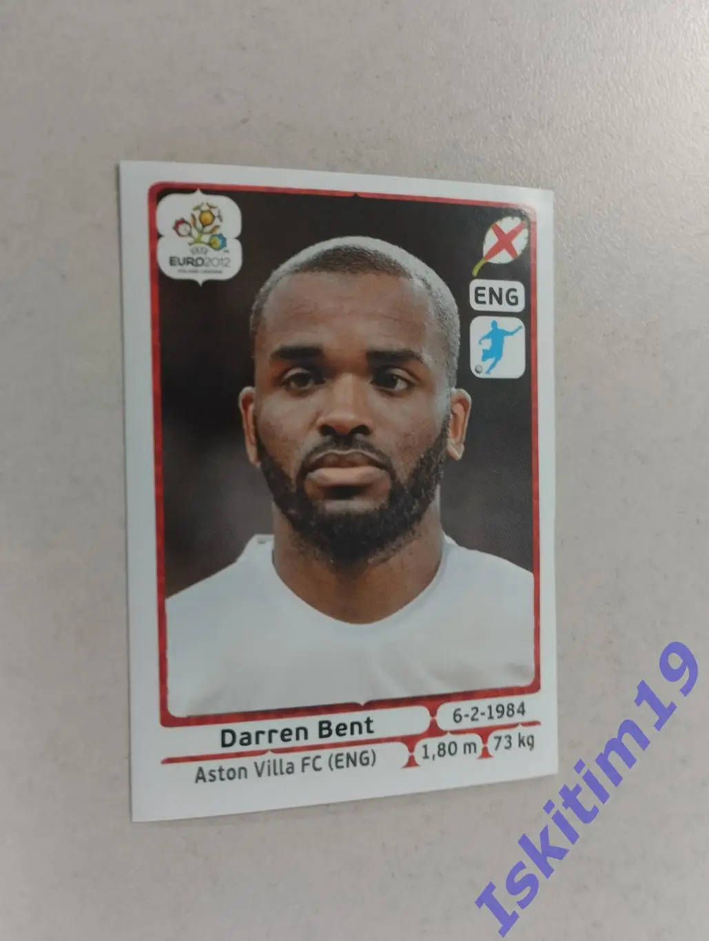 Наклейка PANINI Чемпионат Европы 2012 № 508 Даррен Бент Англия