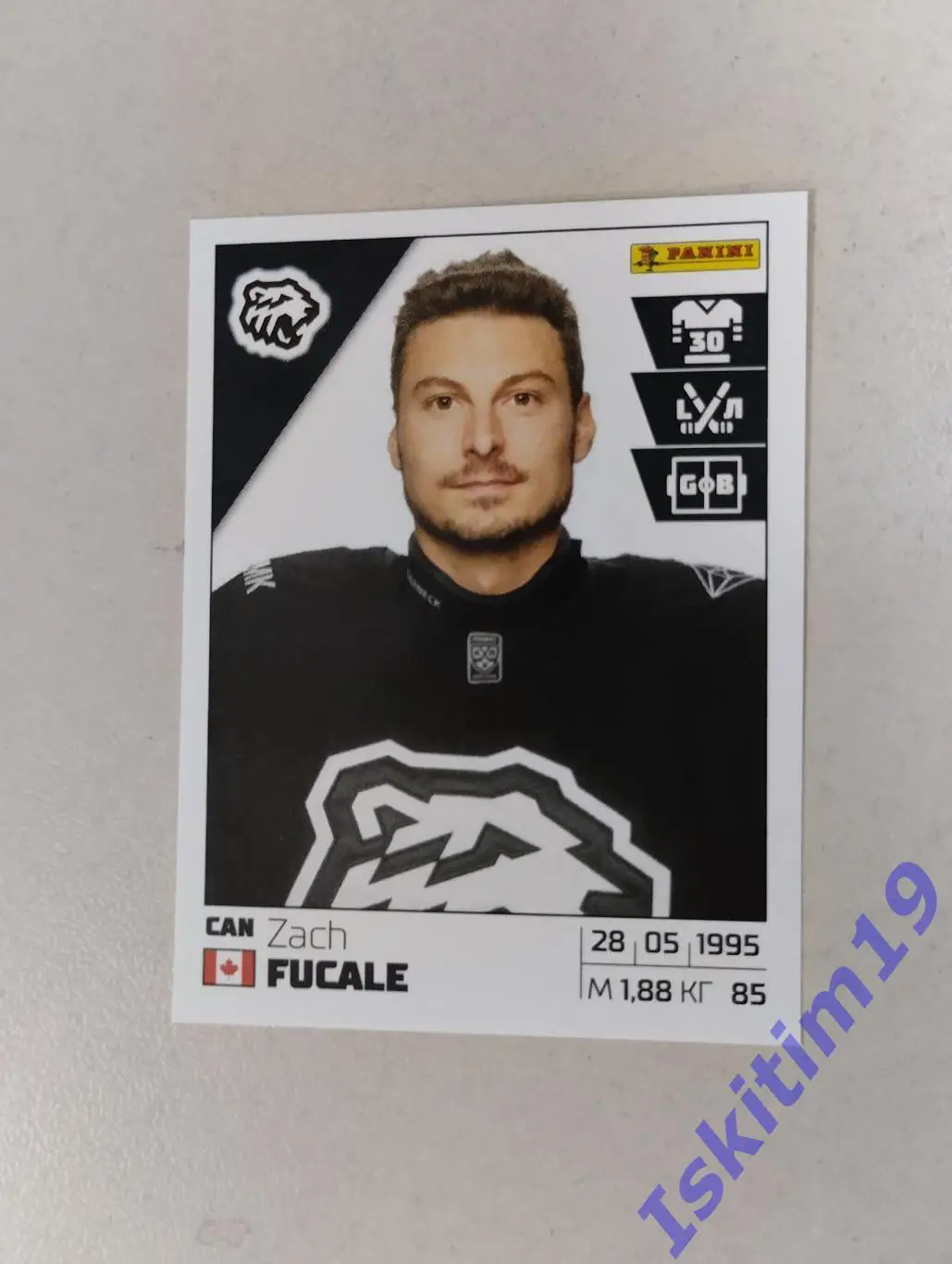 Наклейка PANINI КХЛ 2024-2025 № 301 Зак Фукале Трактор Челябинск