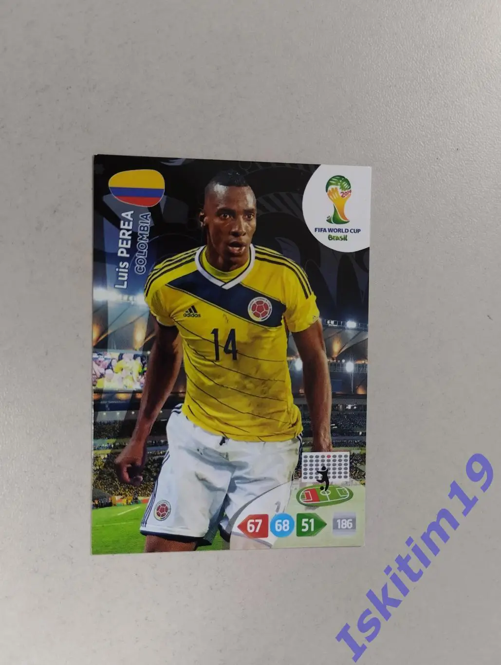 Карточка. PANINI Чемпионат мира 2014. Adrenalyn XL. № 80 Луис Переа Колумбия