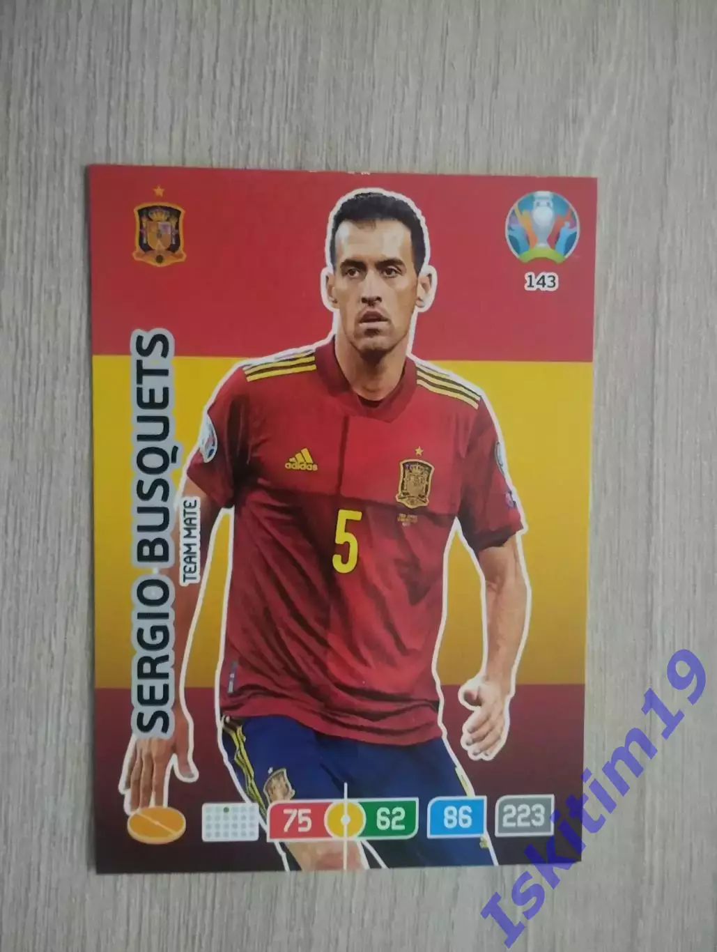 Карточка PANINI Евро 2020 Adrenalin XL № 143 Серхио Бускетс Испания