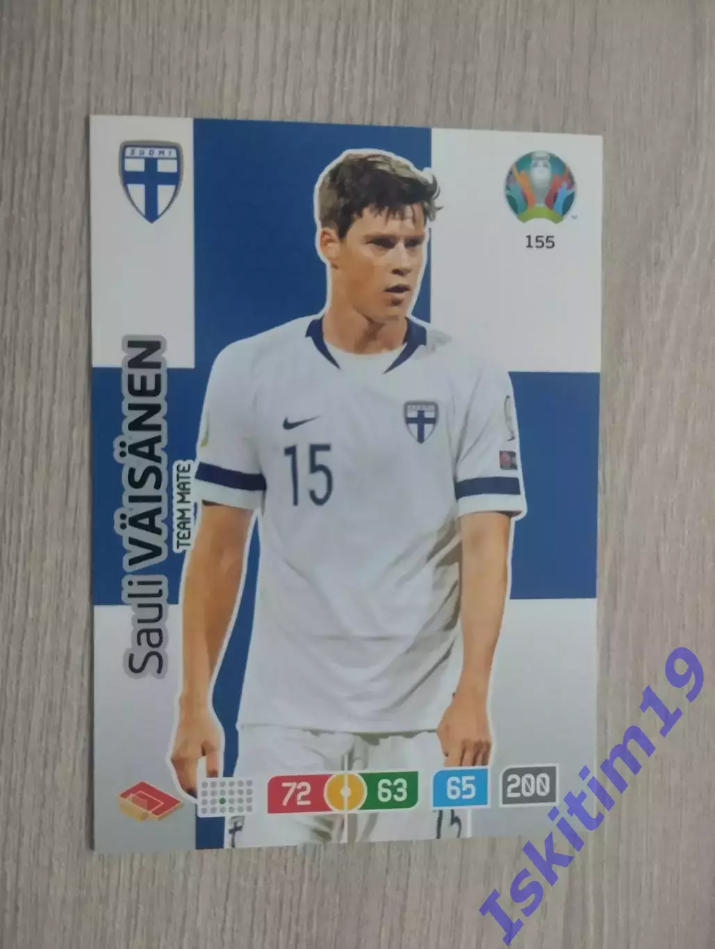 Карточка PANINI Евро 2020 Adrenalin XL № 155 Саули Вяйсянен Финляндия