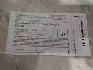 Билет. Кубок первого канала. Беларусь - Казахстан