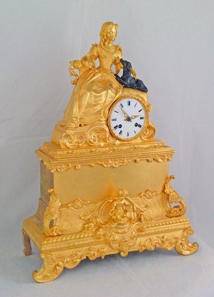 Часы Маркиза. Бронза, позолота, литье. Франция, первая четверть XIX века