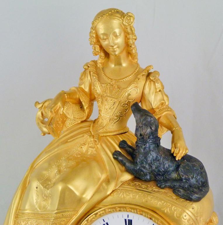 Часы Маркиза. Бронза, позолота, литье. Франция, первая четверть XIX века 2