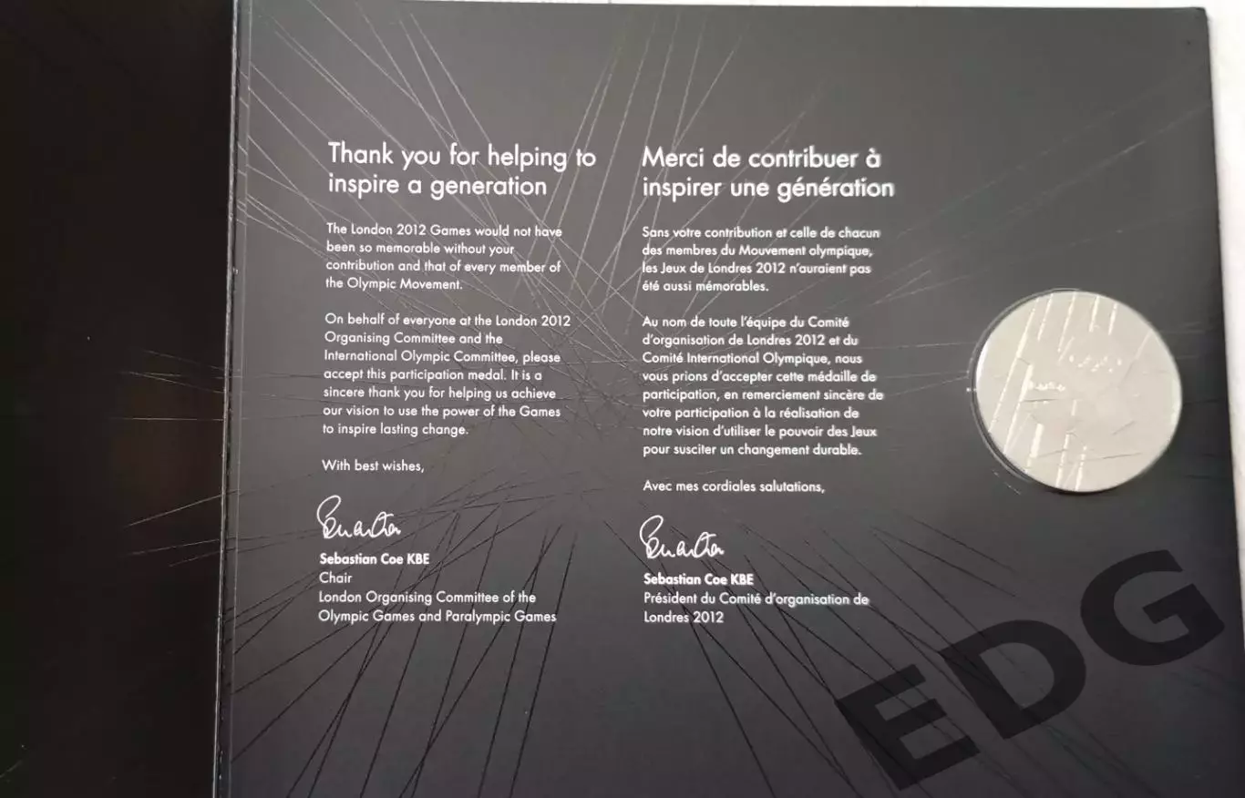 медаль памятная летние олимпийские игры Лондон 2012 официальная 3