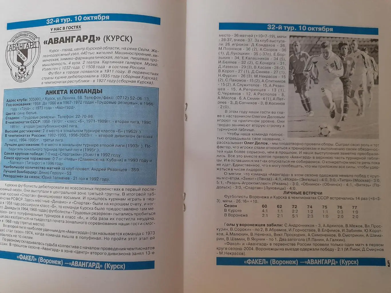 Второй дивизион-2004 Факел Воронеж - Авангард Курск, 10.10.2004 г. 1