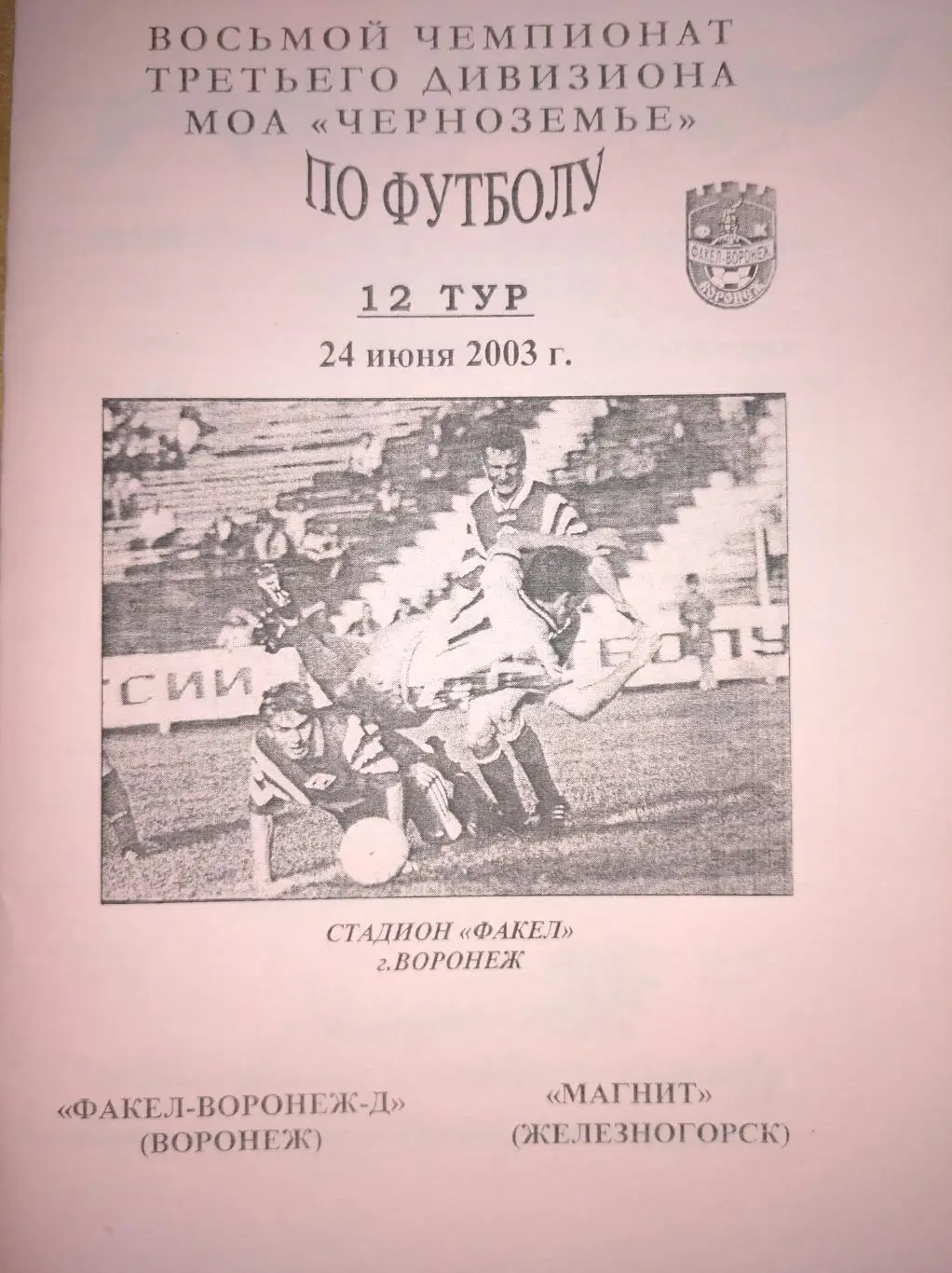 Факел-Воронеж-Д - Магнит Железногорск. 24.06.2003г. 3-й дивиз.,Черноземье.