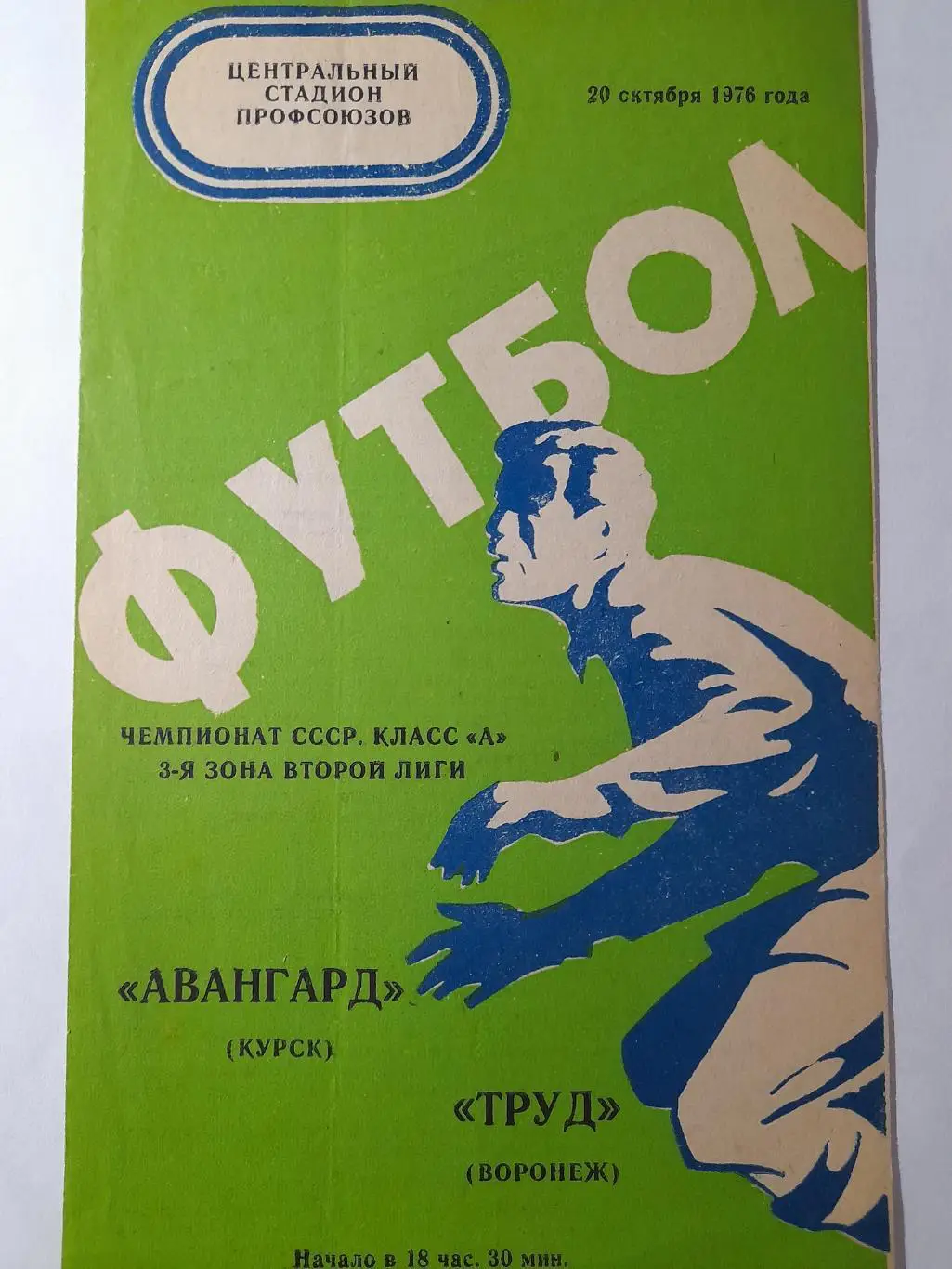 Труд Воронеж - Авангард Курск, Первенство СССР, 2 лига, 3 зона, 20.10.1976г.