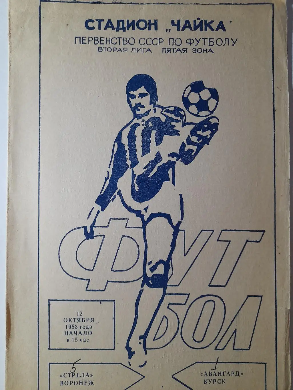 Стрела Воронеж - Авангард Курск, Первенство СССР, 2 лига, 12.10.1983г.