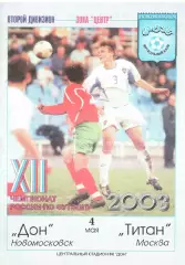 Дон Новомосковск - Титан Москва 04.05.2003