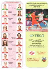 СК Спартак (Брянск) - ЖМФК Кристалл (Санкт-Петербург) 16-17.01.2026