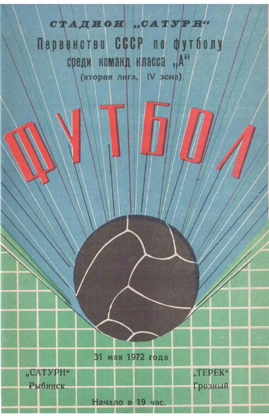 Сатурн Рыбинск - Терек Грозный 31.05.1972