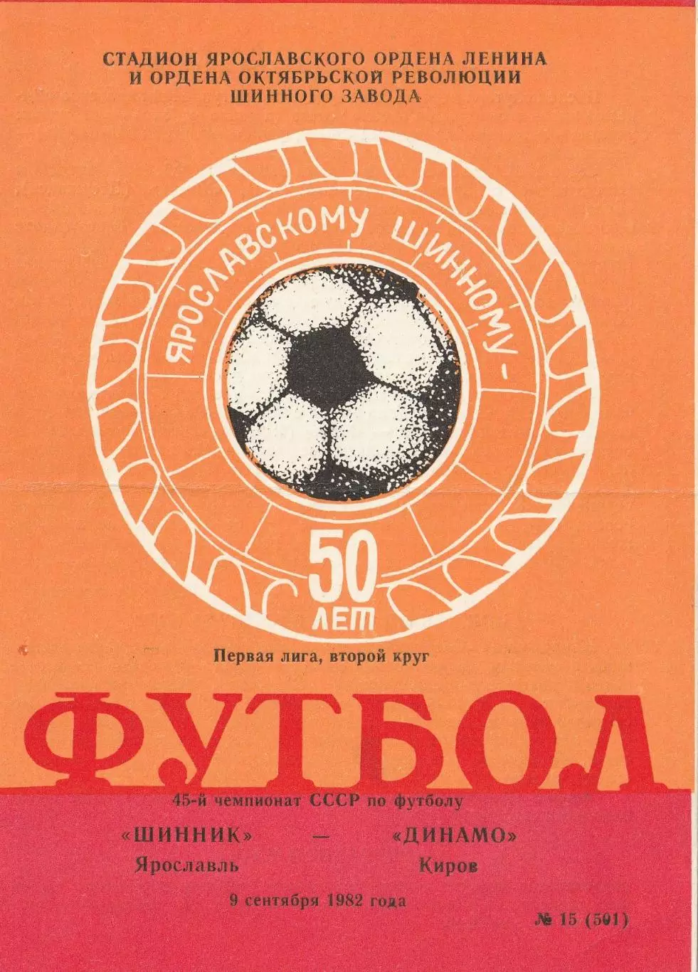 Шинник Ярославль - Динамо Киров 09.09.1982