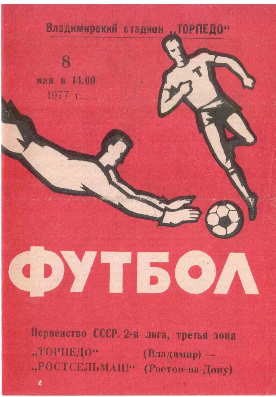 Торпедо Владимир - Ростсельмаш Ростов-на-Дону 08.05.1977
