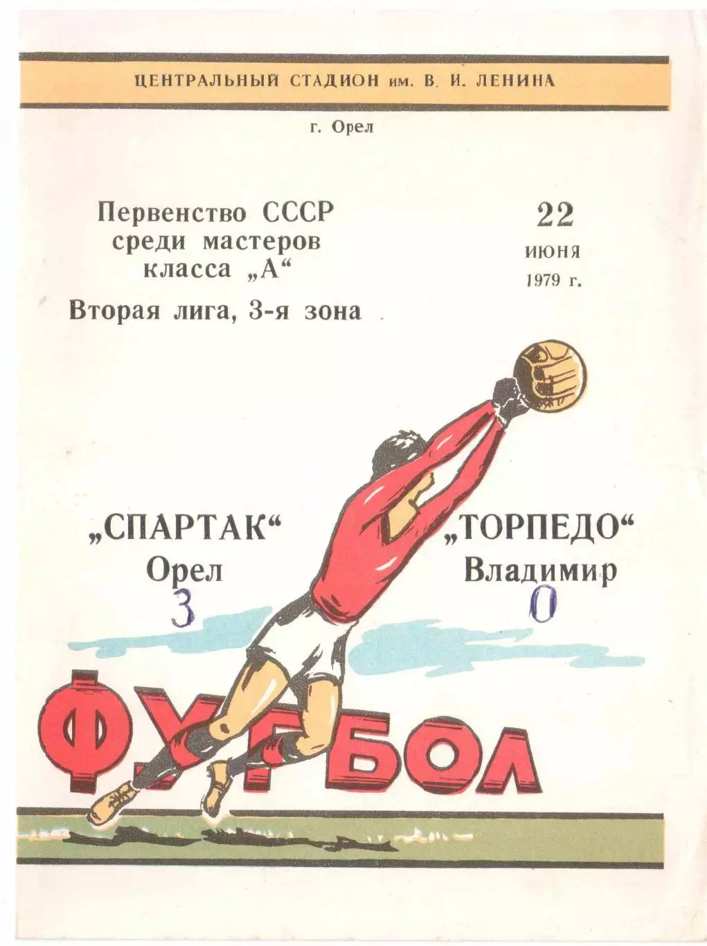 Спартак Орел - Торпедо Владимир 22.06.1979