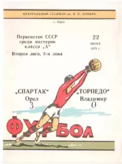 Спартак Орел - Торпедо Владимир 22.06.1979