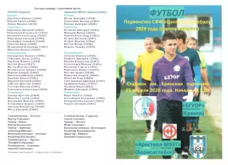 БГУОР (Брянск) - Кристалл-МЭЗТ (Борисоглебск) 25.04.2026