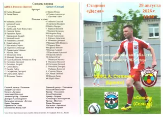 ДФЦ А. Степина (Брянск) - Сокол (Сельцо) 29.08.2026