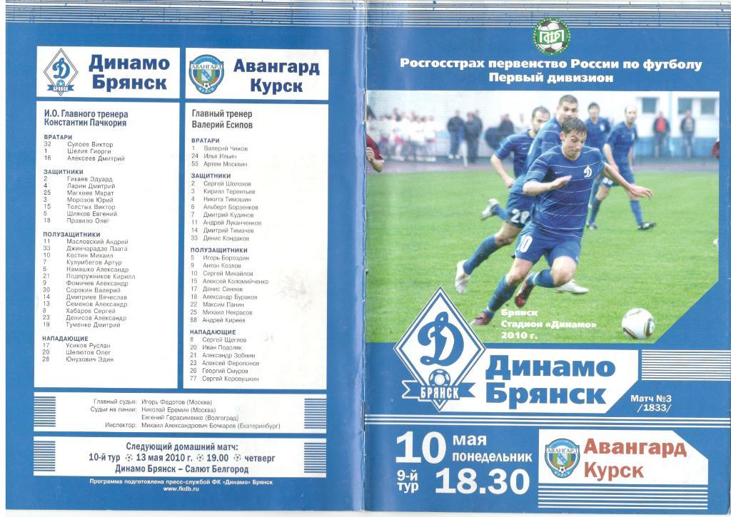 Динамо Брянск - Авангард Курск 10.05.2010