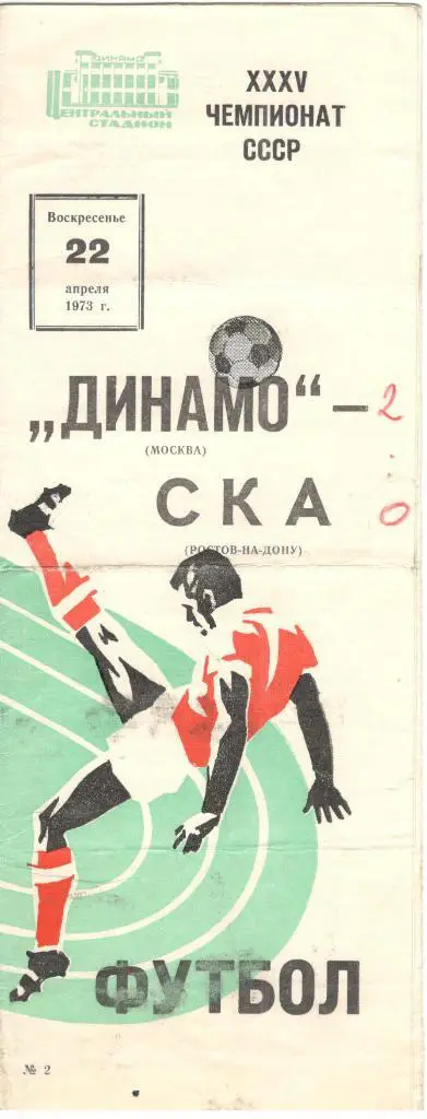 Динамо Москва - СКА Ростов-на-Дону 22.04.1973
