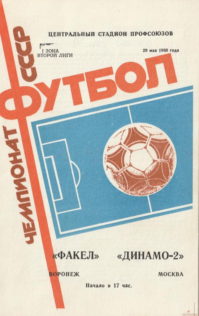 Факел Воронеж - Динамо-2 Москва 29.05.1988