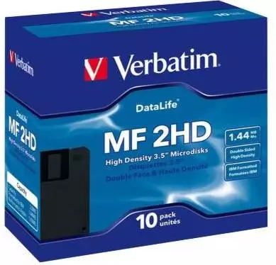 Дискета Verbatim MF2HD Data Life 1,44 МВ, упак. 10 шт.