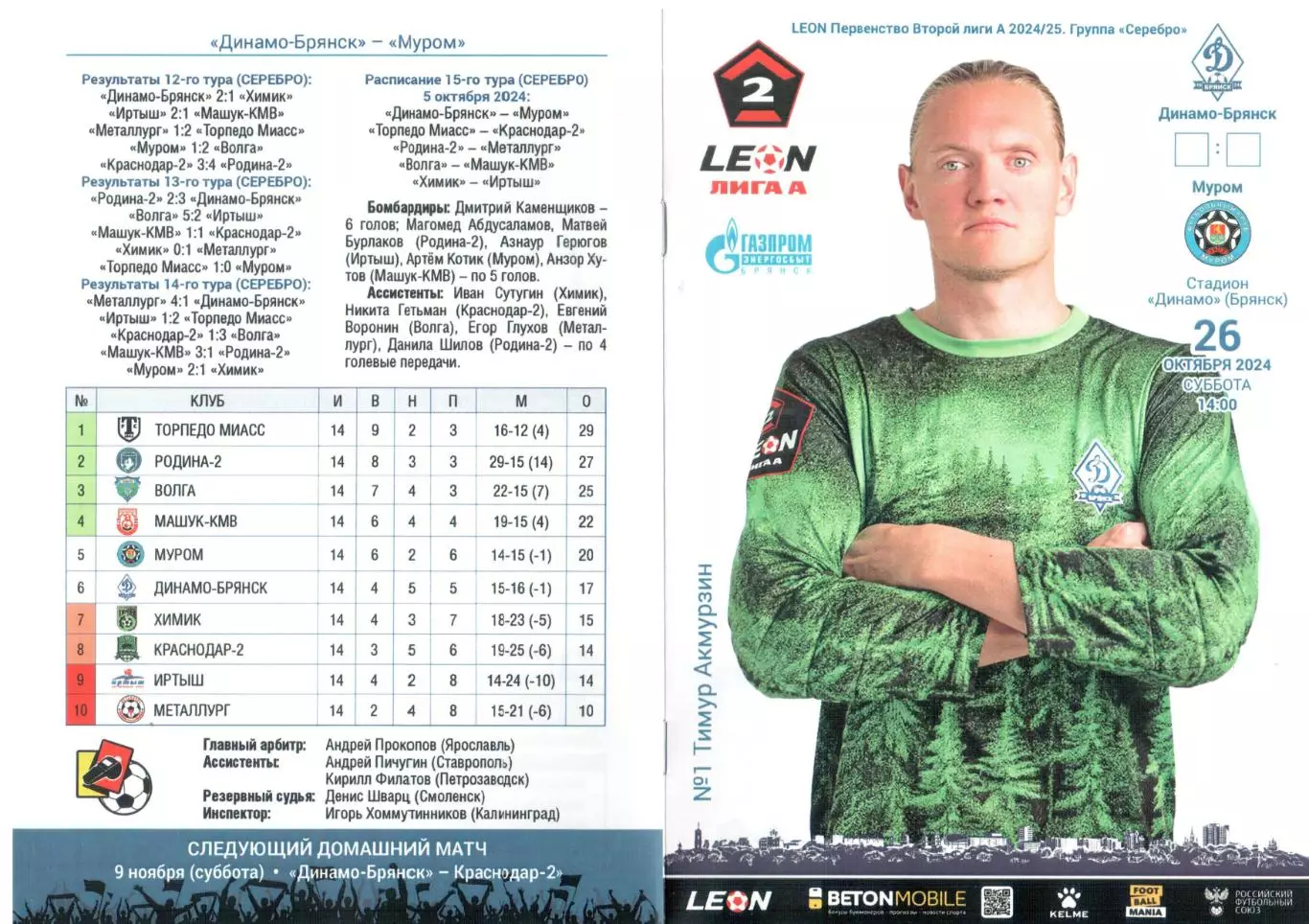 Динамо-Брянск (Брянск) - ФК Муром (Муром) 26.10.2024