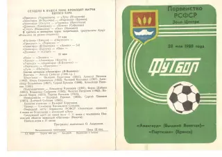Авангард (Вышний Волочек) - Партизан (Брянск) 28.05.1988