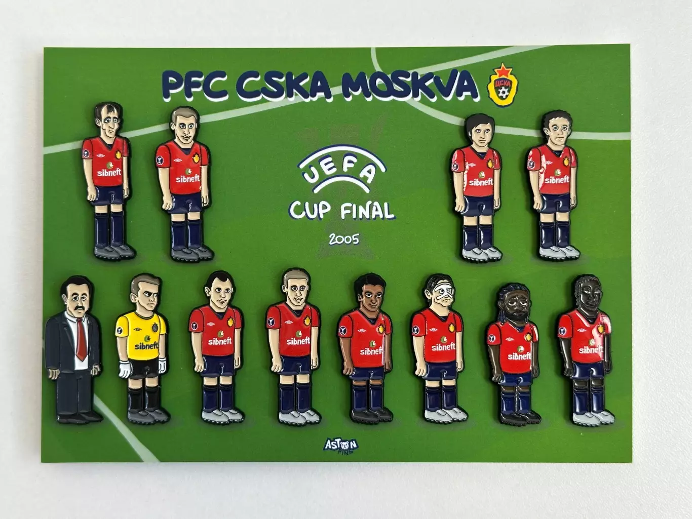 Набор значков ПФК ЦСКА посвященный финальной встрече в Кубке УЕФА 2005