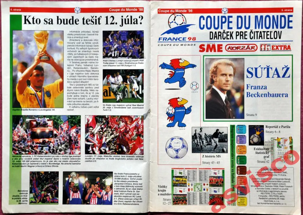 Чемпионат Мира по футболу во Франции. Представление участников, Июнь 1998 года.