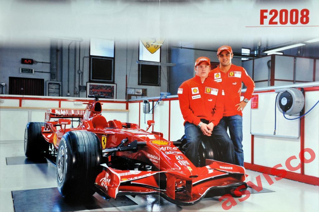 Плакат Ferrari F2008 team / McLaren MP4-23 team. Сезон 2008 года. 2