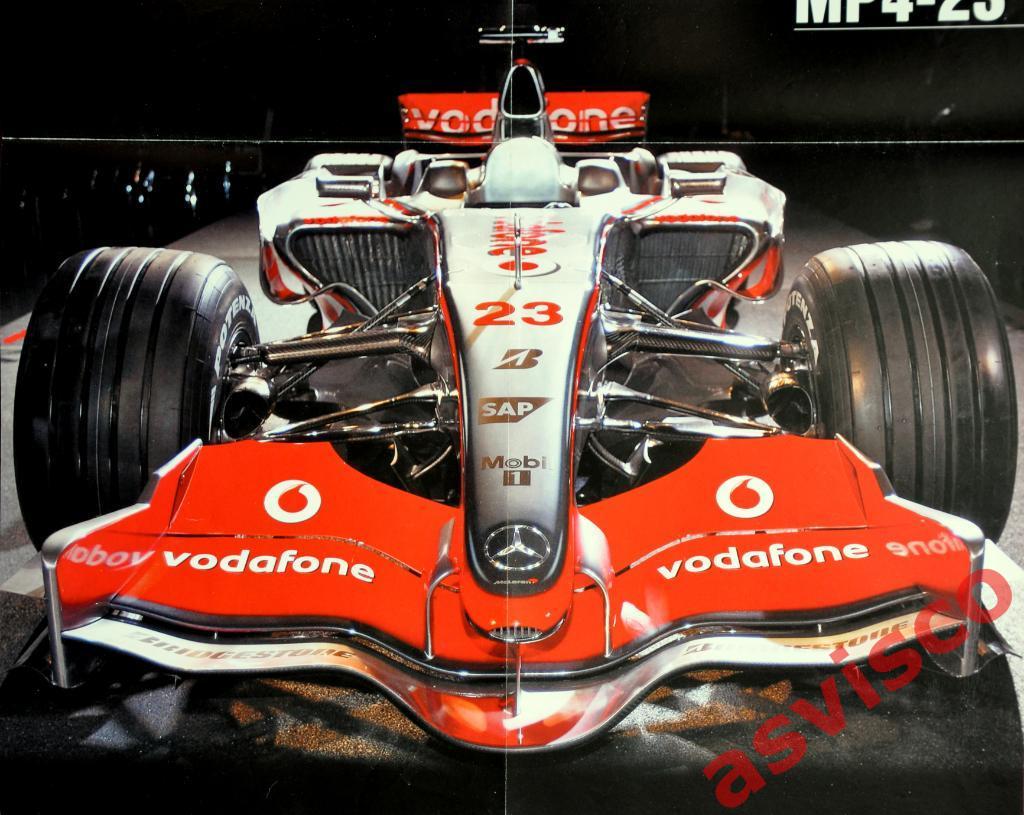 Плакат Ferrari F2008 team / McLaren MP4-23 team. Сезон 2008 года. 5