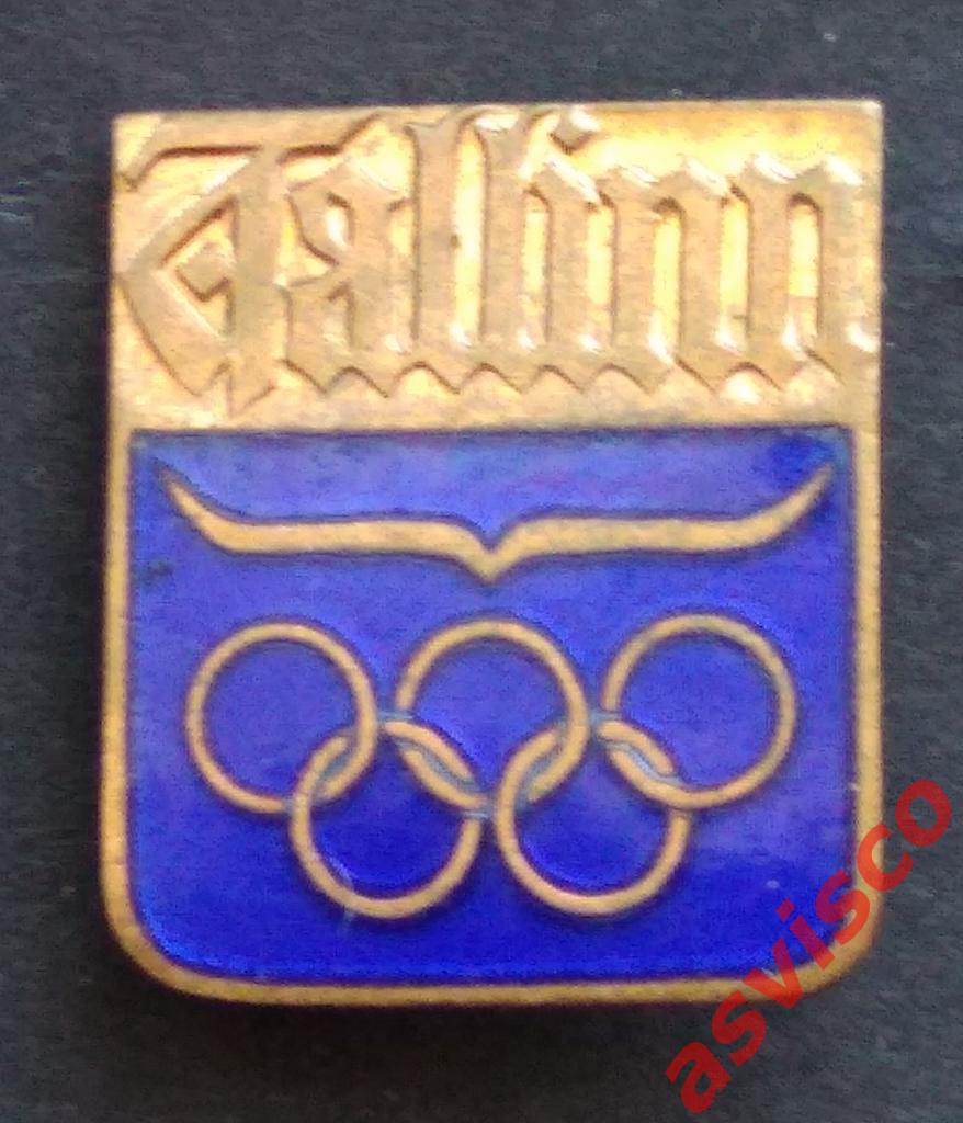Значок Таллинн. Олимпийские кольца. Чайка. Олимпиада-80. 1