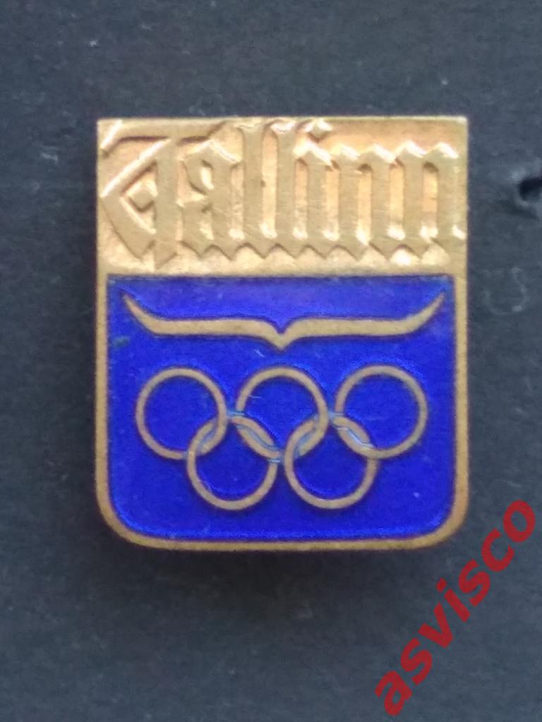 Значок Таллинн. Олимпийские кольца. Чайка. Олимпиада-80. 2