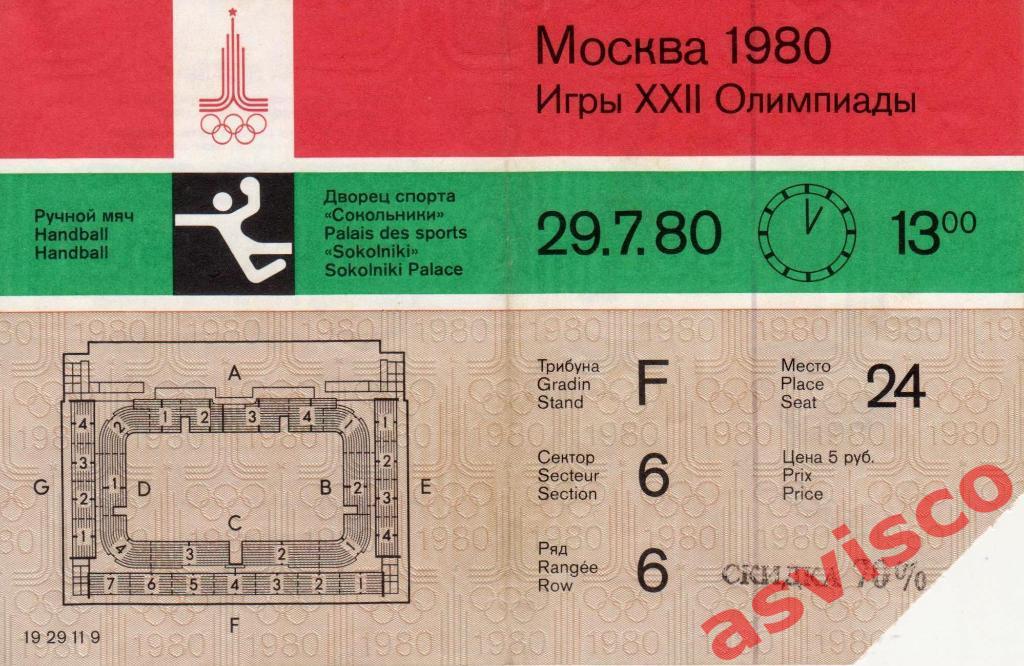 Ручной мяч. Москва-80. XXII Летние Олимпийские Игры. 28 июля 1980 года (I).