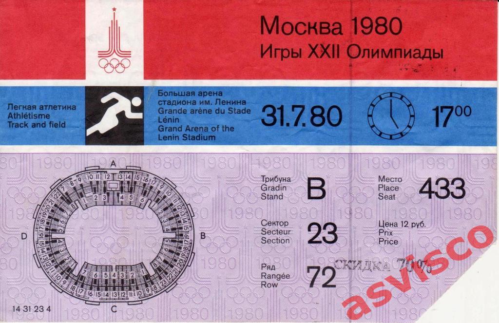 Легкая атлетика. Москва-80. XXII Летние Олимпийские Игры. 31 июля 1980 года.
