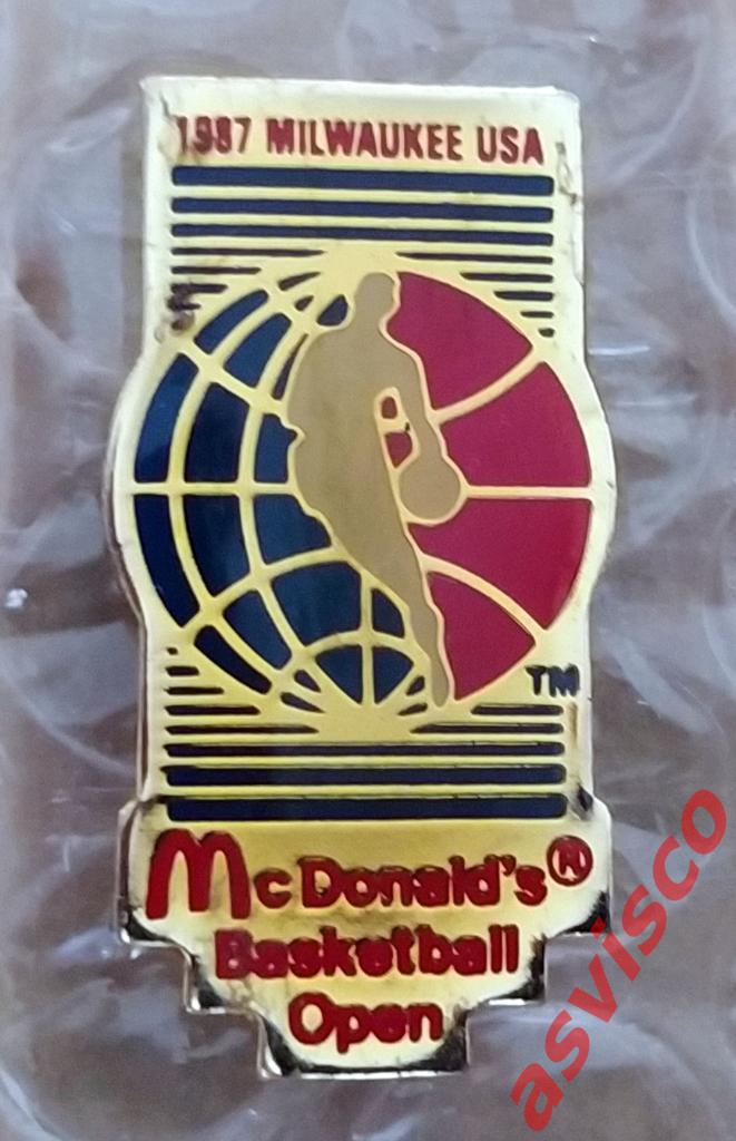 Значок Первый Кубок McDonalds Basketball Open. Милуоки / США. 1987 год. 2