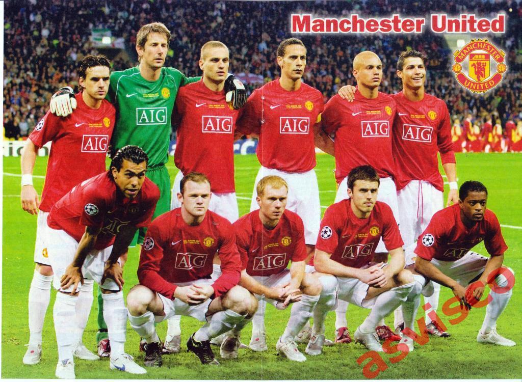 Постер ФК «Манчестер Юнайтед», Англия - Чемпион АПЛ 2007-08.