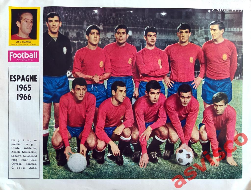 Футбол 60-х - Национальная сборная ИСПАНИЯ - участник ЧМ-66 в Англии.