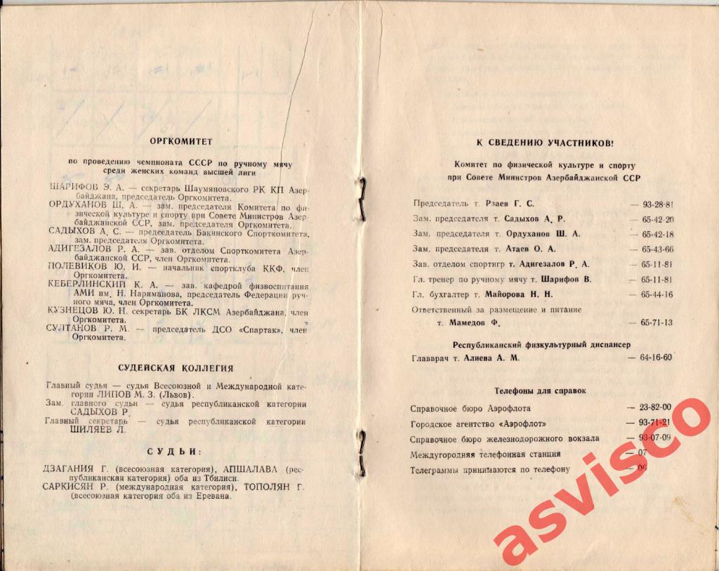 Гандбол. XIV Чемпионат СССР. Женские команды. Высшая лига, Первый тур, 1974 год. 4