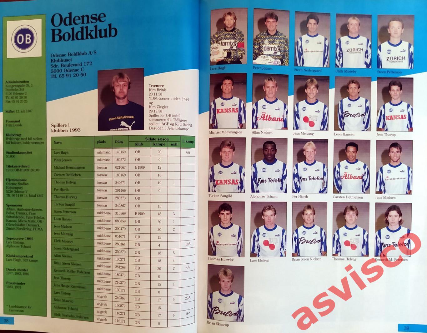 Чемпионат Дании по футболу. Сезон 1993 года. Представление команд. 6