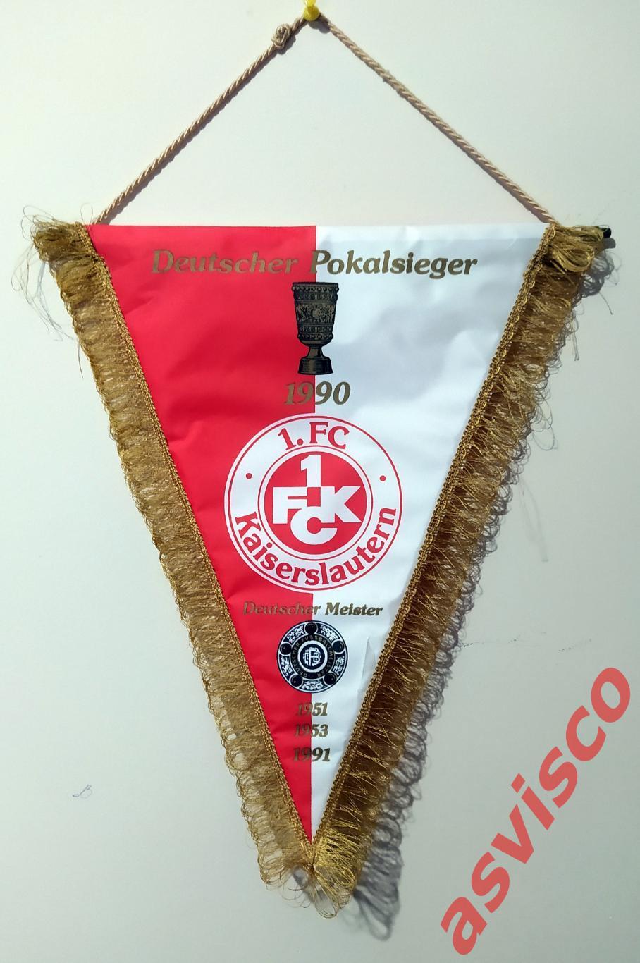 Вымпел Футбол. 1.FC Kaiserslautern. Deutscher Meister und Pokalsieger. 1990-91. 1