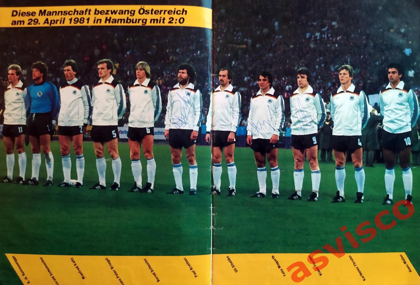 Чемпионат Мира по футболу в Испании 1982 года. Представление команд. Автографы. 1