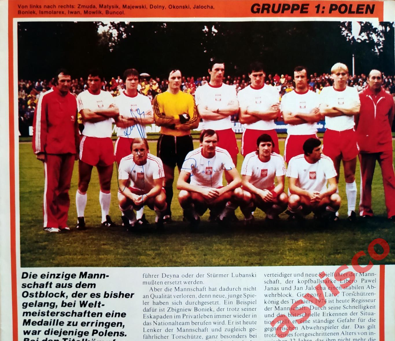 Чемпионат Мира по футболу в Испании 1982 года. Представление команд. Автографы. 2