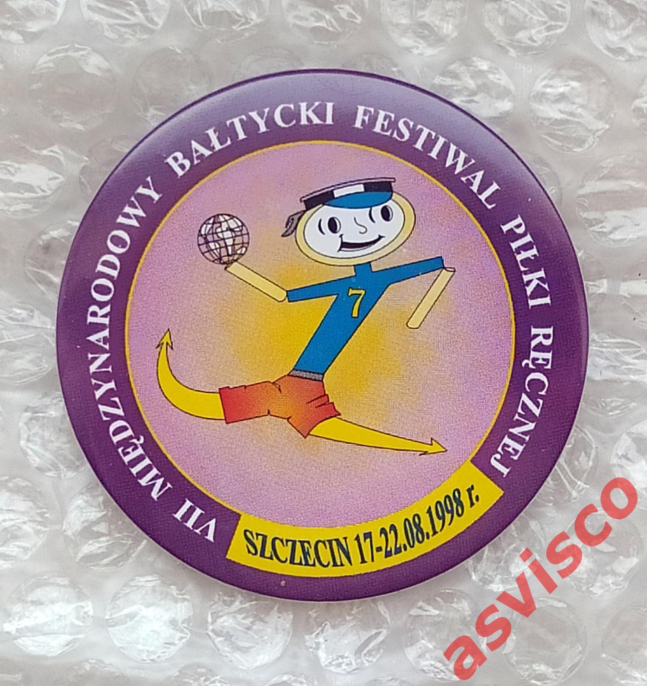 Значок Гандбол. VII Международный Балтийский Фестиваль. Щецин / Польша. 1998 год