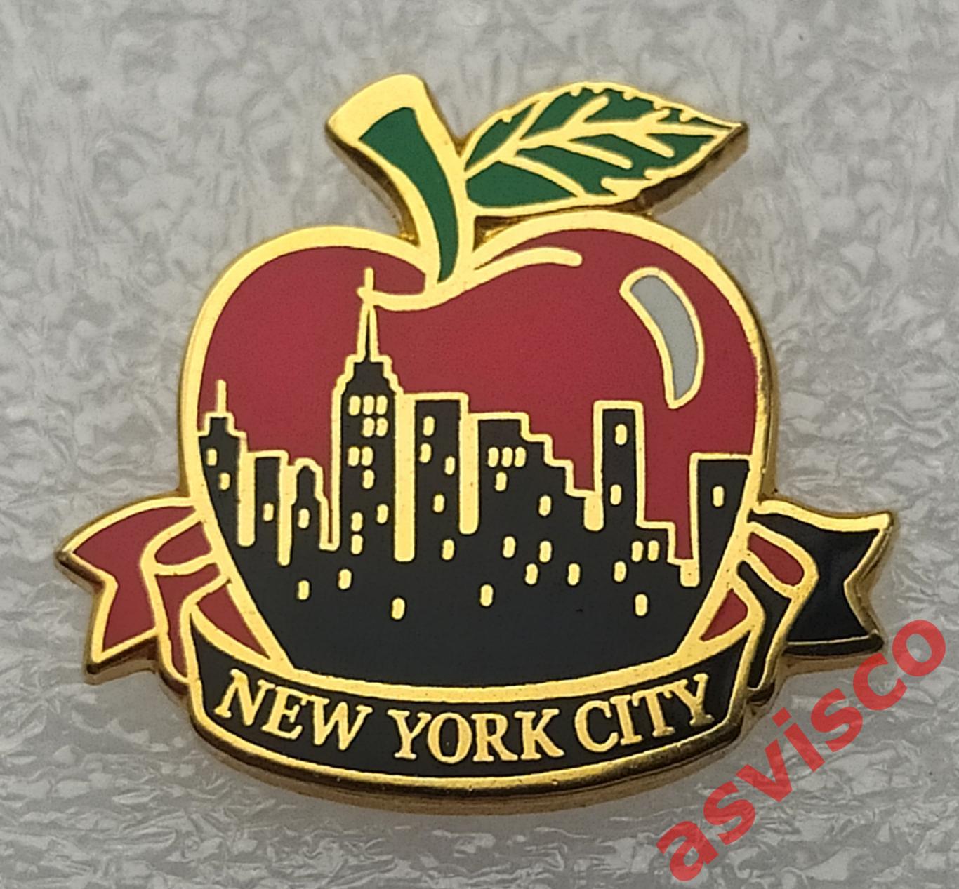 Значок Большое Яблоко - Символ города Нью-Йорк из США.