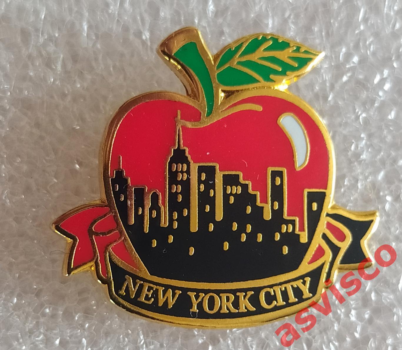 Значок Большое Яблоко - Символ города Нью-Йорк из США. 2