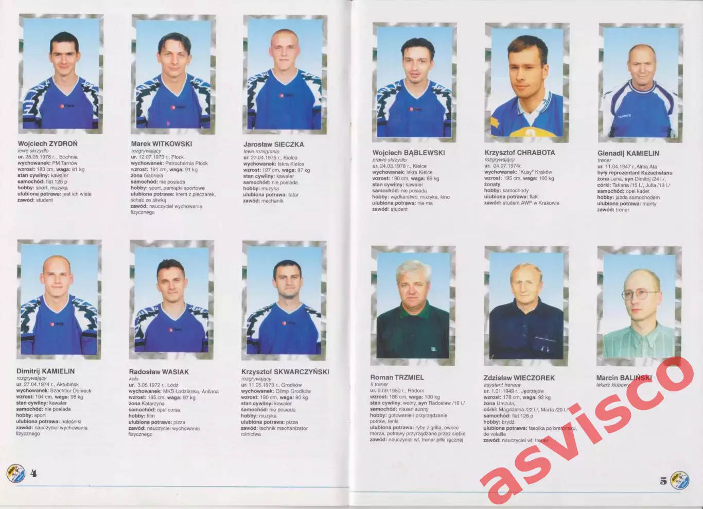 Гандбол. KS ISKRA KIELCE. Чемпионат Польши. Сезон 1998/99. 4